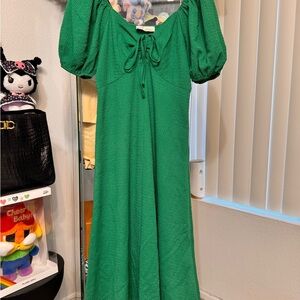 Pinch Emerald Puff Sleeve Dress